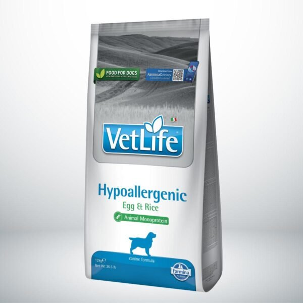 Pienso para Perros de marca Farmina Vet Life Hypoalergénico huevo y arroz