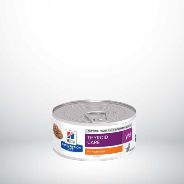 605627-Hill's Prescription Diet y/d Cuidado Tiroideo alimento húmedo para gatos - Latas de 156g x 24 unidades