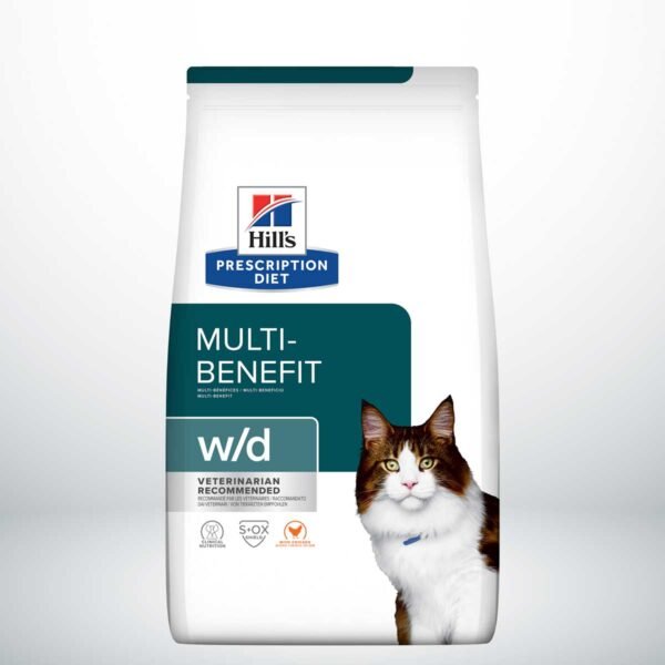 605849-Hill's Prescription Diet w/d Multibeneficio alimento seco para gatos con pollo - Envase de 3kg