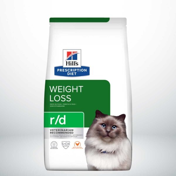 605927-Hill's Prescription Diet r/d Pérdida de Peso alimento seco para gatos con pollo - Envase de 1,5kg