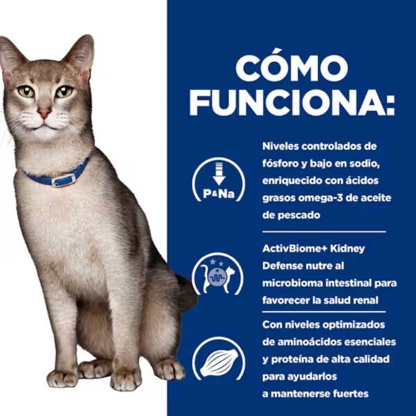 605986-Hill's Prescription Diet k/d Cuidado Renal alimento seco para gatos con pollo - Envase de 3kg - Imagen 5