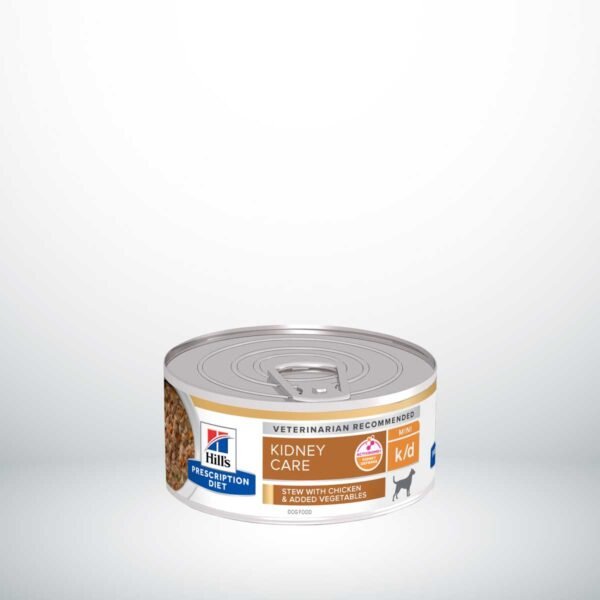 606411- Hill's Prescription Diet k/d Cuidado Renal estofado para perros con pollo y verduras añadidas - Latas de 156g x 24 unidades