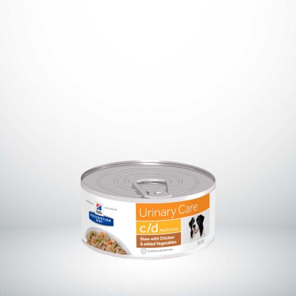 606412- Hill's Prescription Diet c/d Multicare Cuidado Urinario estofado para perros con pollo y verduras añadidas - Latas de 156g x 24 unidades