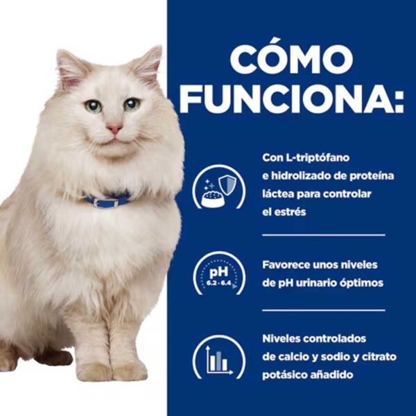 607560-Hill's Prescription Diet c/d Multicare Stress Urinary alimento húmedo para gatos con pollo - Bolsitas de 85g x 12 unidades - Imagen 3