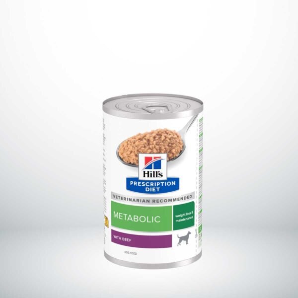 608601- Hill's Prescription Diet Metabolic Control de Peso alimento húmedo para perros con vacuno - Latas de 370g x 12 unidades